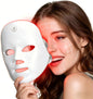 7-Color LED Facial Mask, Rechargeable Adjustable Brightness LED Face Mask, Home Skin Glow Beauty Mask for Facial Skin Care